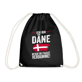 Danes Danish Denmark - Drawstring Bag - black - Front
