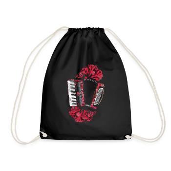 Akkordeon Akkordeonspieler Geschenk - Turnbeutel - Schwarz - Vorne
