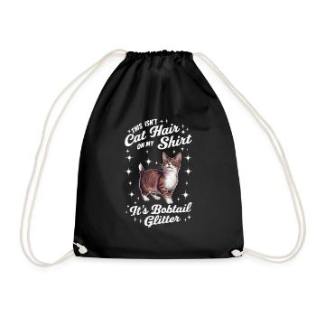 Katze American Bobtail Geschenk - Turnbeutel - Schwarz - Vorne