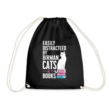 Katze Birma Geschenk - Turnbeutel - Schwarz - Vorne