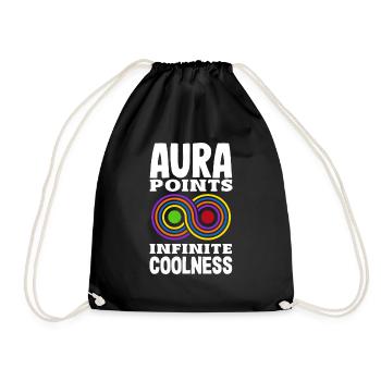 Aura Points Infinete Coolness Trendy Viral - Drawstring Bag - black - Front