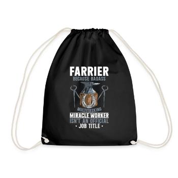 Farrier Horseshoe Horseshoeing - Drawstring Bag - black - Front