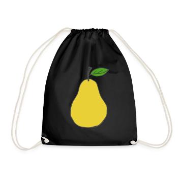 Pear - I love this fruit - Drawstring Bag - black - Front