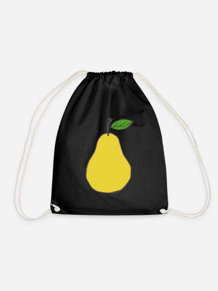 Pear - I love this fruit - Drawstring Bag - black