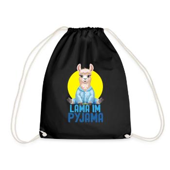Lama en pyjama, jolie chemise amusante - Sac de sport léger - noir - Devant
