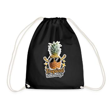 Tropical Vibes Only - Pineapple Sunglasses - Drawstring Bag - black - Front