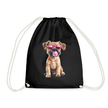 Border Terrier - Turnbeutel - Schwarz - Vorne