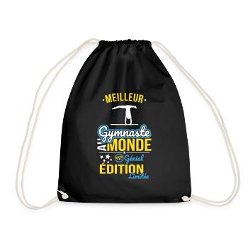 Best Gymnast in the World - 100% Awesome - Drawstring Bag - black - Front