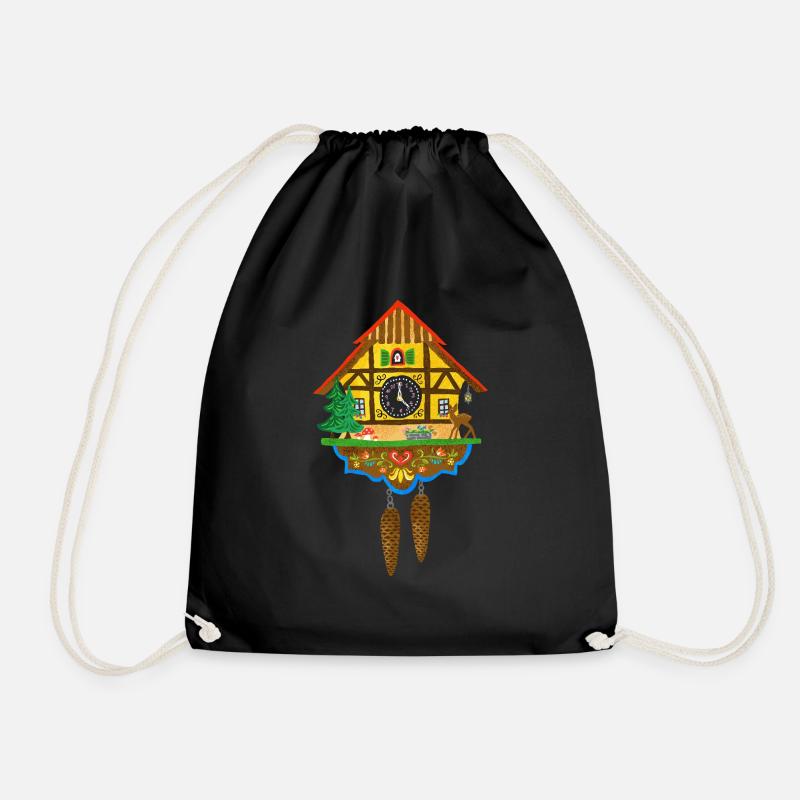 Cuckoo clock - Drawstring Bag - black