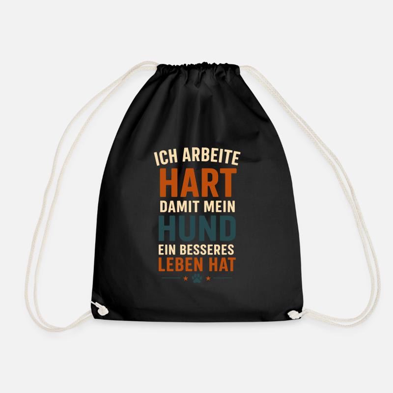 Perfektes Geschenk für Hundebesitzer - Spruch - Turnbeutel - Schwarz