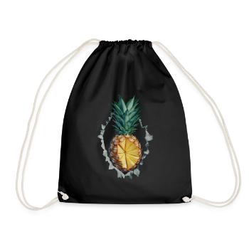 Ananas - Turnbeutel - Schwarz - Vorne