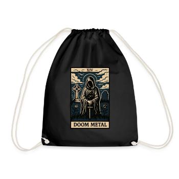 Doom Metal Tarot Card – Shadows, Sorcery & Solitud - Drawstring Bag - black - Front