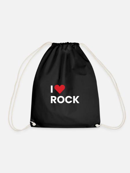 Ich liebe Rockmusik - Turnbeutel - Schwarz