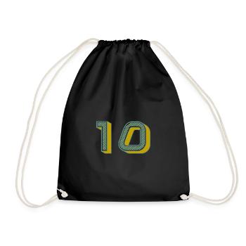 10. 10 YEARS. 10th ANNIVERSARY. 10 YEAR ANNIVERSARY. - Drawstring Bag - black - Front