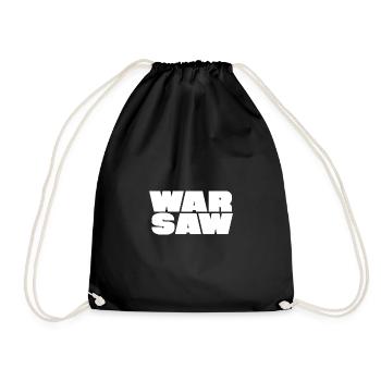 Warsaw bold logo design - Drawstring Bag - black - Front
