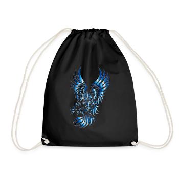 adler eagle bussard falke habicht hawk falcon14 - Turnbeutel - Schwarz - Vorne