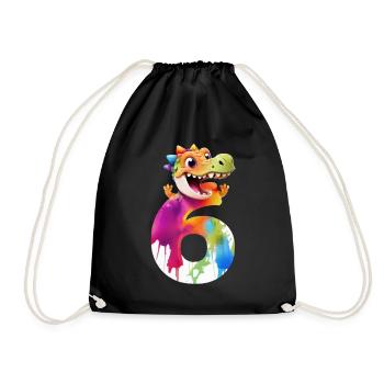 NUMÉRO 6 ANNÉES DINOSAURE 6ÈME ANNIVERSAIRE DINO - Sac de sport léger - noir - Devant