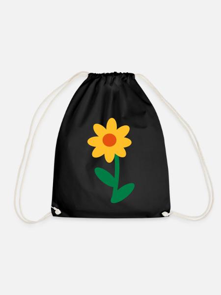Blume - Turnbeutel - Schwarz