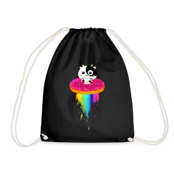 Horni lifts ab_Donutraumschiff - Drawstring Bag - black - Front