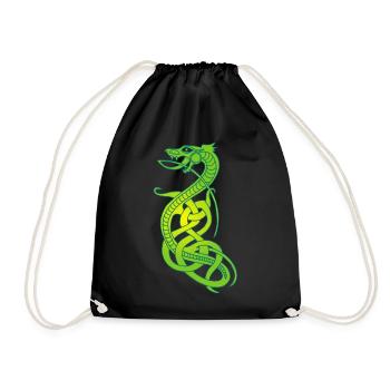 Serpent vert et jaune infini - Sac de sport léger - noir - Devant