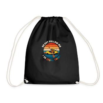 Funny Kayaker Fun Kayak Water Sports - Drawstring Bag - black - Front