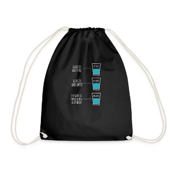 Ingenieur Humor Optimist Pessimist Ingenieur Witz - Turnbeutel - Schwarz - Vorne