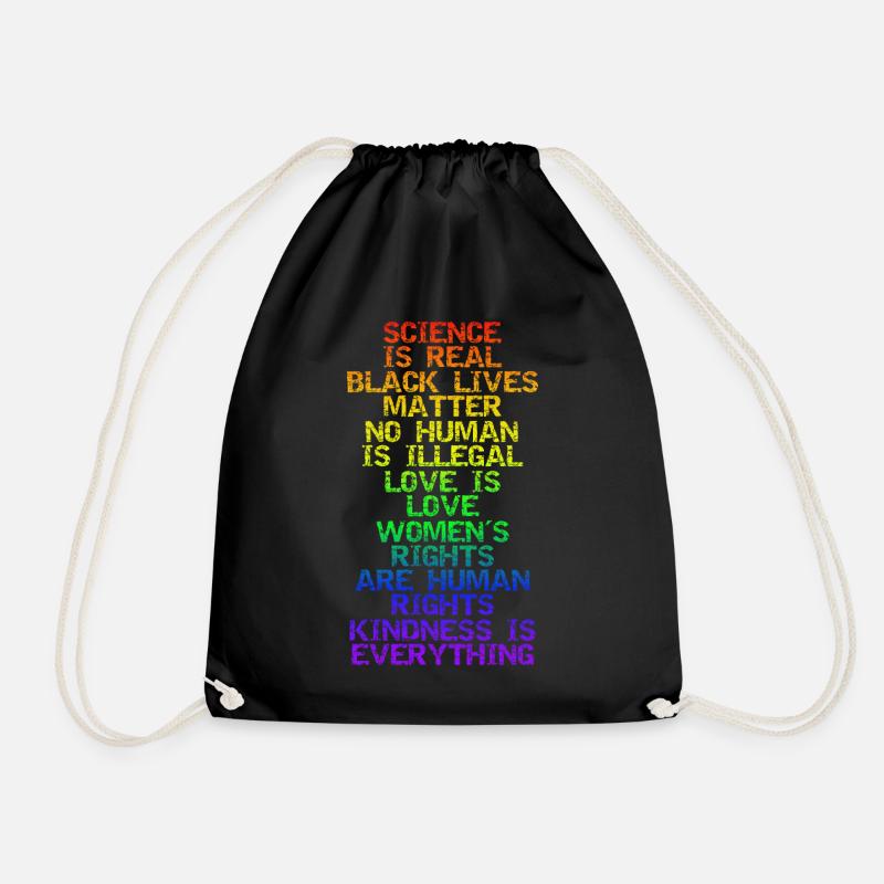 SCIENCE IS REAL BLACK LIVES MATTER LGBT PRIDE BLM - Turnbeutel - Schwarz