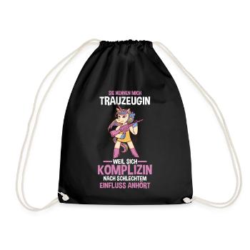 Trauzeugin - Turnbeutel - Schwarz - Vorne