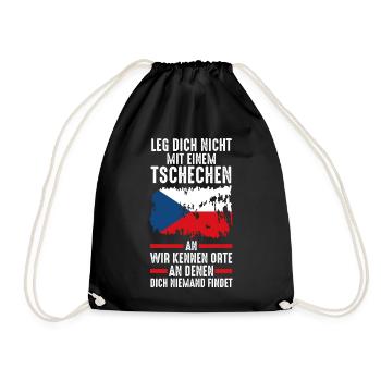 Tschechien Tscheche Tschechisches - Turnbeutel - Schwarz - Vorne
