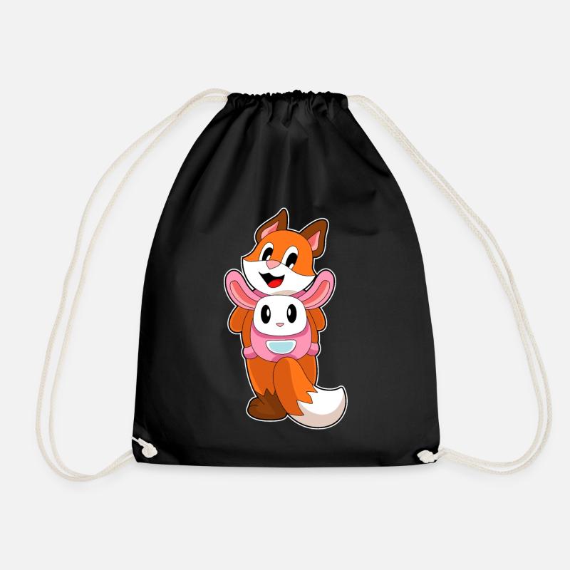 Fuchs Hase Tasche - Turnbeutel - Schwarz
