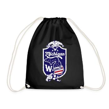 Michigan Wrestling - Drawstring Bag - black - Front