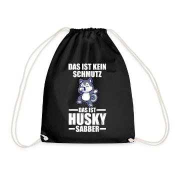 Hund Husky - Turnbeutel - Schwarz - Vorne