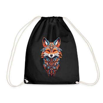 Fuchs Krafttier Spirit Indianer & Schamanismus - Turnbeutel - Schwarz - Vorne