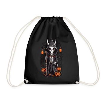 Halloween Skelett Druide Magie - Turnbeutel - Schwarz - Vorne