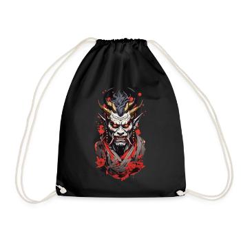 Japonais Oni Démon Rétro Manga Style de conception - Sac de sport léger - noir - Devant