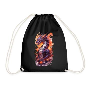 drache feuer manga anime Japan - Turnbeutel - Schwarz - Vorne