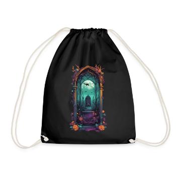 Vintage Gothic Cemetery Pastel Goth Design - Drawstring Bag - black - Front