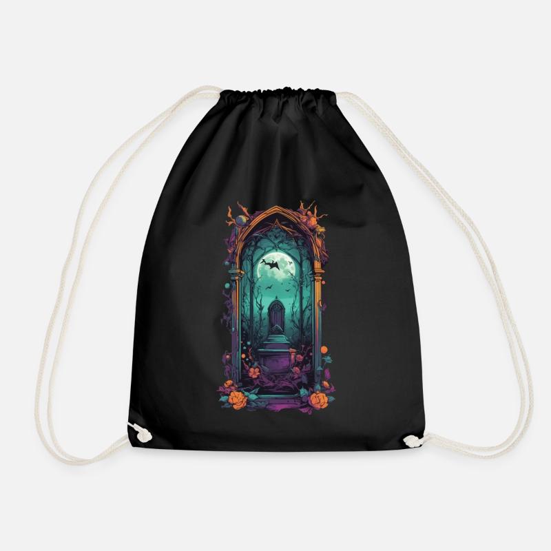 Vintage Gothic Friedhof Pastel Goth Design - Turnbeutel - Schwarz