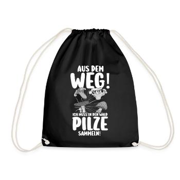 Pilz Pilze Pilzjäger Pilzsammler - Turnbeutel - Schwarz - Vorne