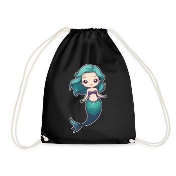 Mermaid - Drawstring Bag - black - Front