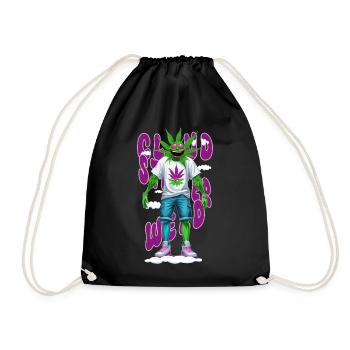 Cloudstorm Weed - Drawstring Bag - black - Front