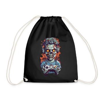 Spooky Zombie Gamer Halloween Look - Drawstring Bag - black - Front