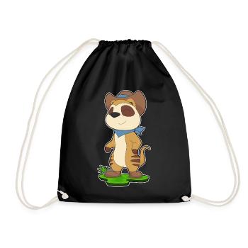 Meerkat Cowboy Cowboy Hat - Drawstring Bag - black - Front