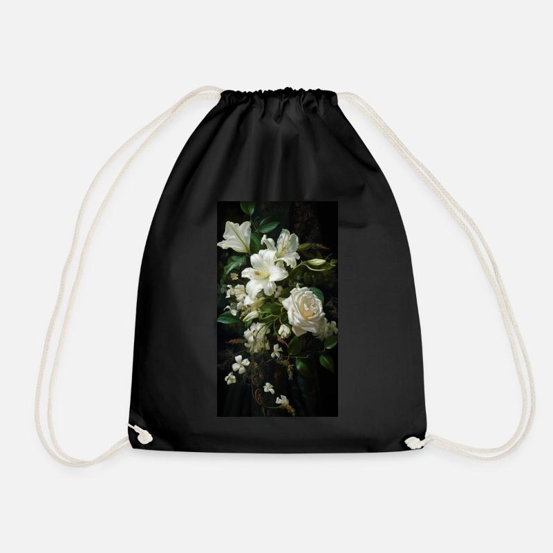 Lys blancs Design Renaissance - Sac de sport léger - noir