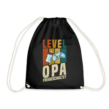 Level Opa Freigeschaltet - Turnbeutel - Schwarz - Vorne
