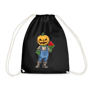 Jack O'Lantern Halloween Wassermelone - Turnbeutel - Schwarz - Vorne