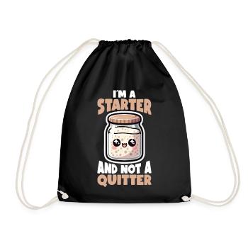 Sourdough Bread Bread Baking Sourdough Starter - Drawstring Bag - black - Front