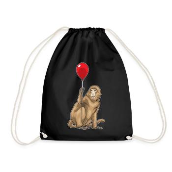 Affe Luftballon - Turnbeutel - Schwarz - Vorne