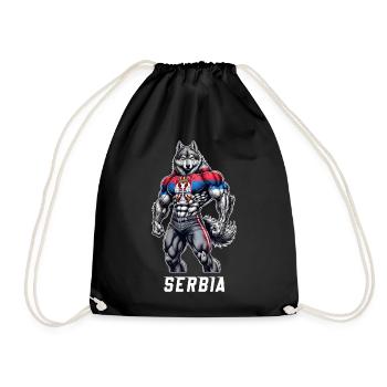 Serbia Wolf Bodybuilding Design - Sac de sport léger - noir - Devant