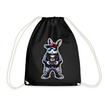 Cool Gamer Bunny avec manette et lunettes de soleil - Sac de sport léger - noir - Devant